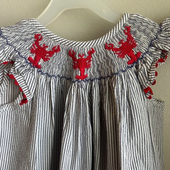 Smocked Dress with lobster by Secret Wishes, size 4T - Picture 3 of 3